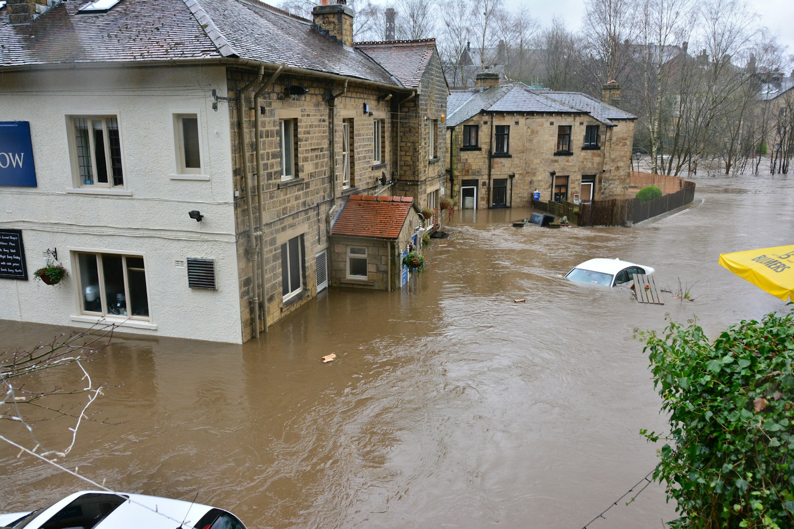 brown and white concrete house beside river during daytime, home